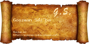 Goszman Sába névjegykártya