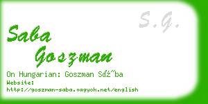 saba goszman business card